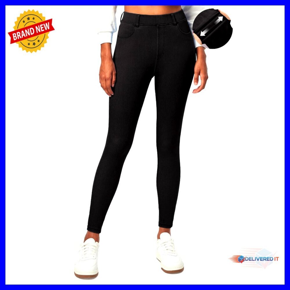 High Waisted Tummy Control Jeggings Stretchy Skinny Jeans with Pockets